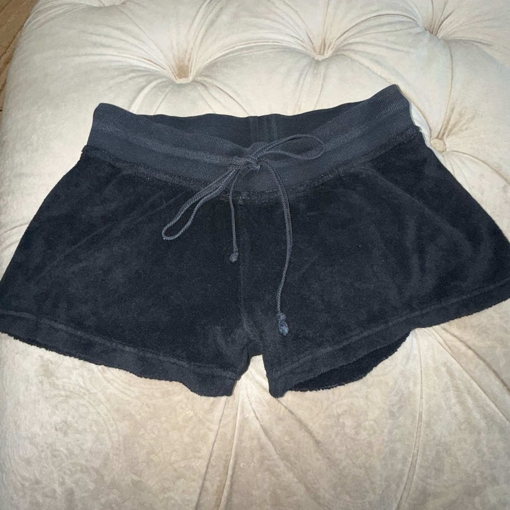 Hard Tail Women’s Black Terry Cloth Drawstring Shorts
